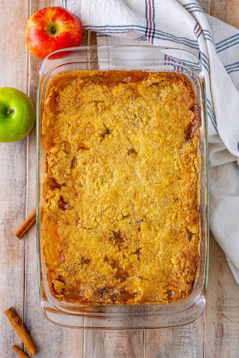 baked caramel apple dump cake