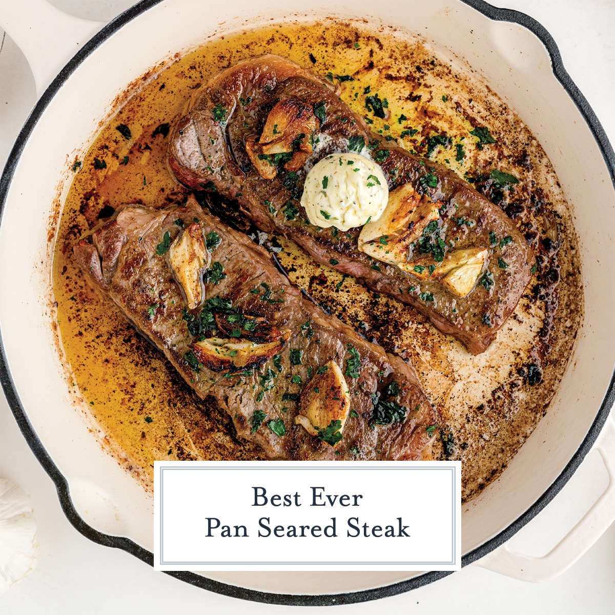Cast Iron Seared Strip Steak - a flavorful way to make steak!