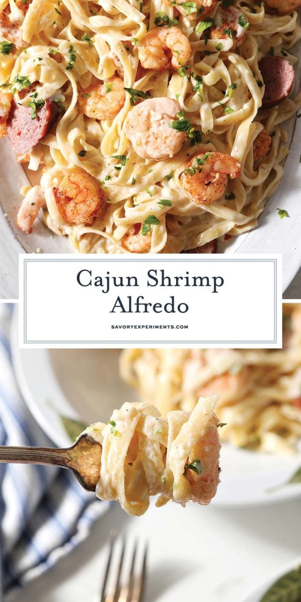 EASY Cajun Shrimp Alfredo Recipe Savory Experiments   Cajun Shrimp Alfredo PIN 1 600x1200 