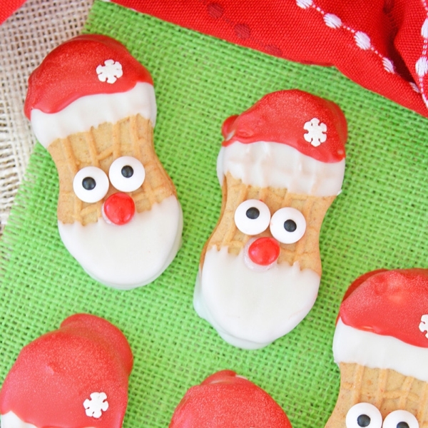 santa cookies close up