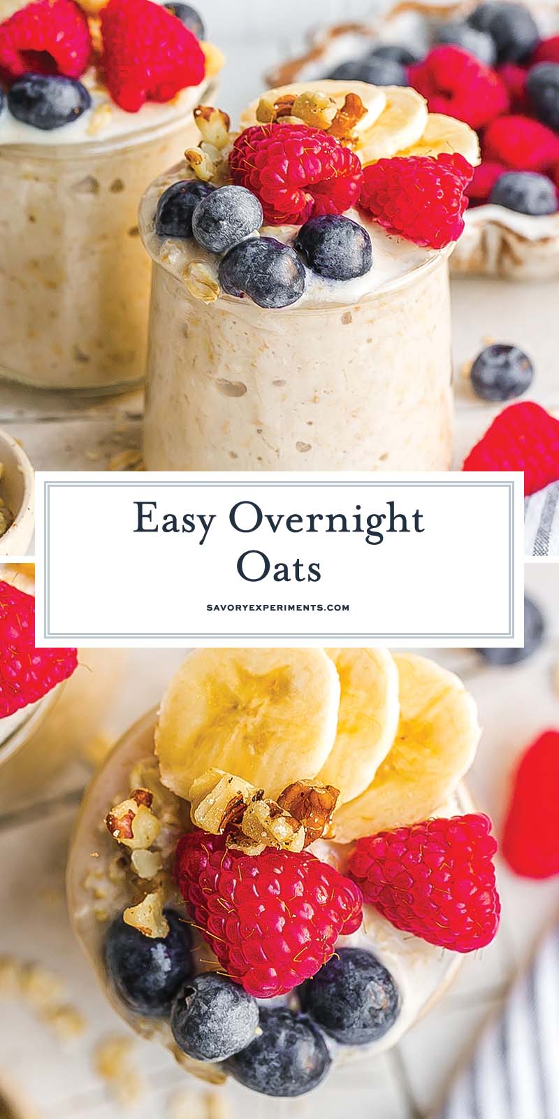 Overnight Oats, 5 ways, healthy & easy