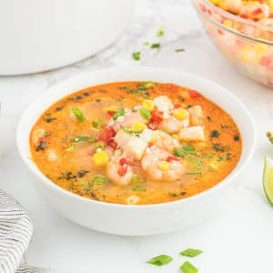 angled shot of soup in a bowl