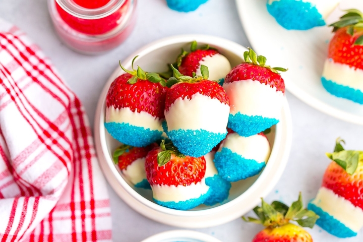 All American Strawberries - The Perfect 4th of July Dessert!