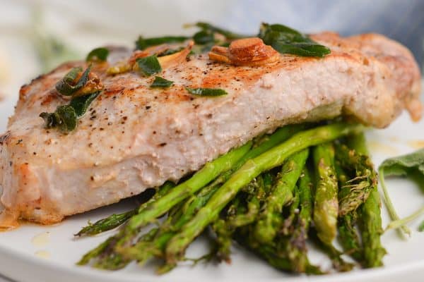 Cast Iron Pork Chops with Garlic Sage Butter