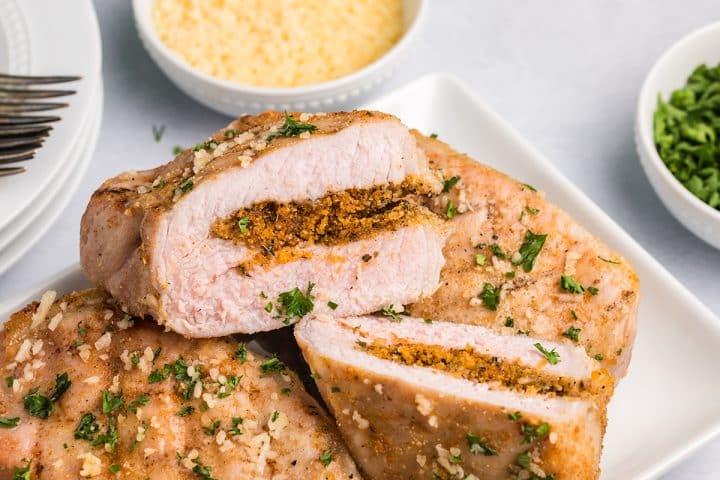 EASY Grilled Stuffed Pork Chops (Flavor Packed Grilled Pork!)