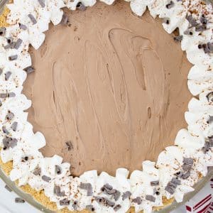 overhead shot of chocolate cheesecake