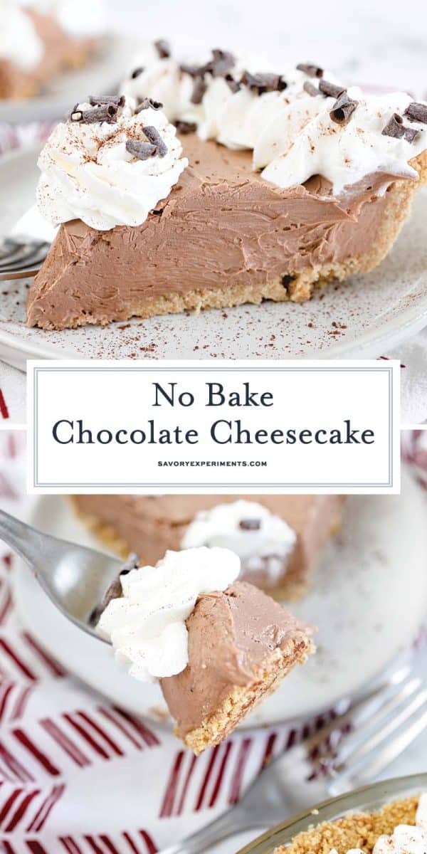 BEST No Bake Chocolate Cheesecake Recipe (Only 6 Ingredients)