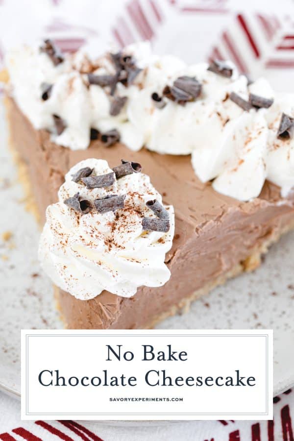 BEST No Bake Chocolate Cheesecake Recipe (Only 6 Ingredients)