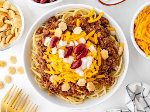 Traditional Cincinnati Chili Recipe with Spaghetti - Taste and Tell