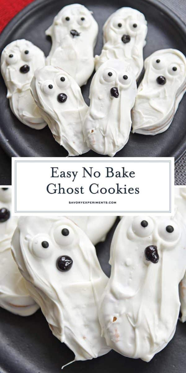 Ghost Cookies - No Bake Halloween Treats - Halloween Cookies