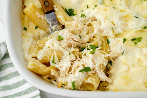 EASY Chicken Alfredo Bake Recipe - Savory Experiments