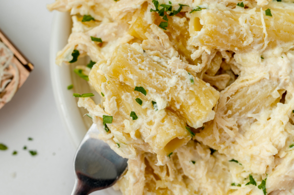 EASY Chicken Alfredo Bake Recipe (Simple Pantry Ingredients!)