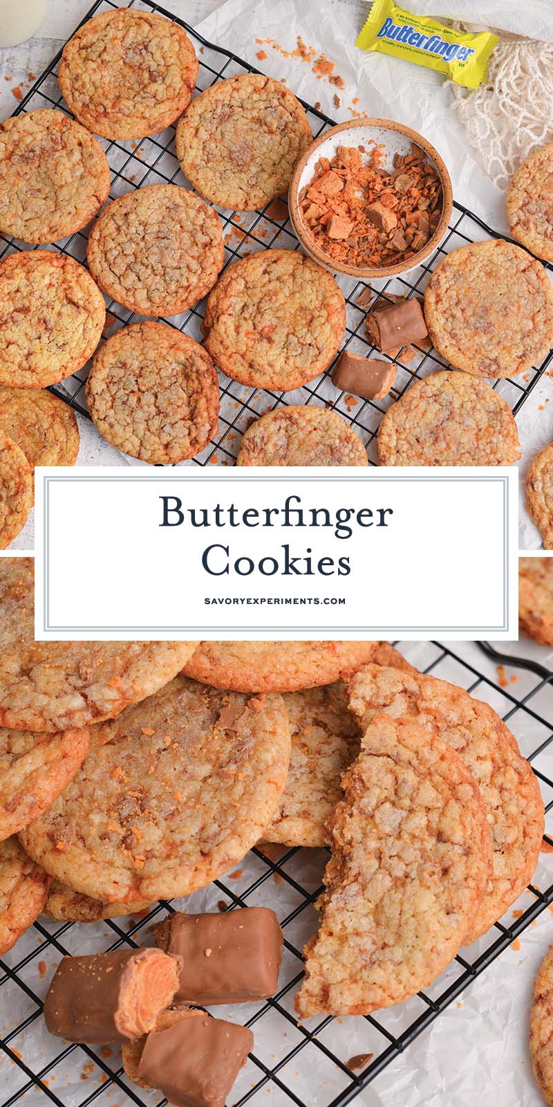 collage of butterfinger cookies