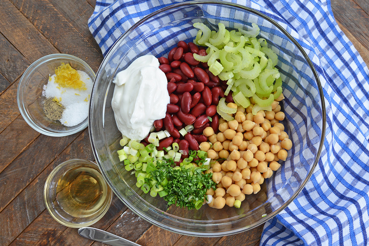 ingredients for recipe for kidney bean salad
