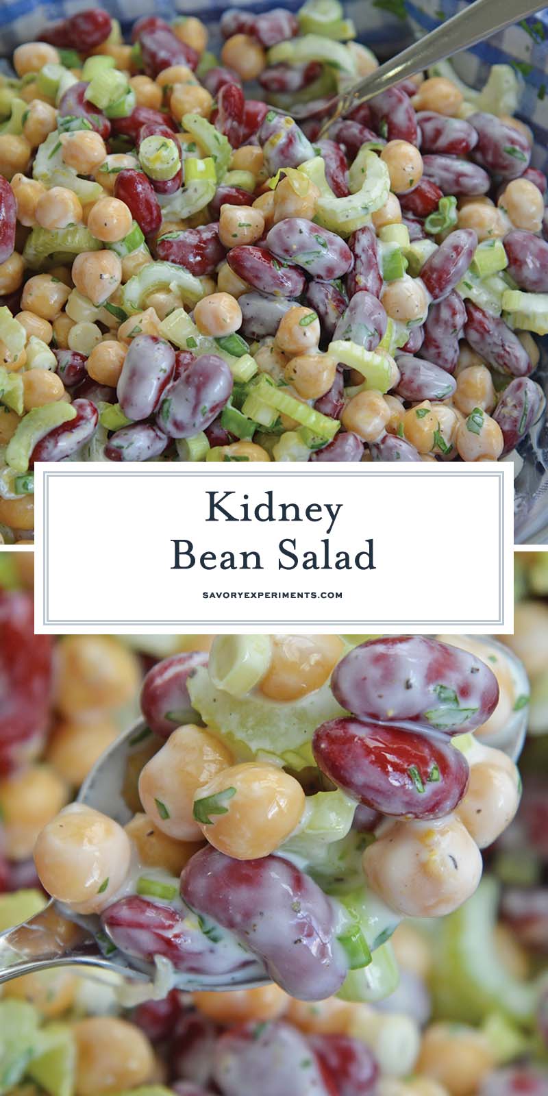 collage of kidney bean salad for pinterest