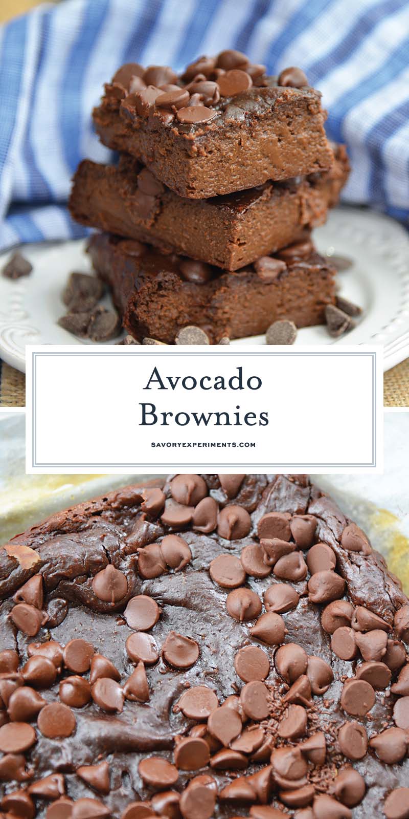 collage of flourless avocado brownies for Pinterest