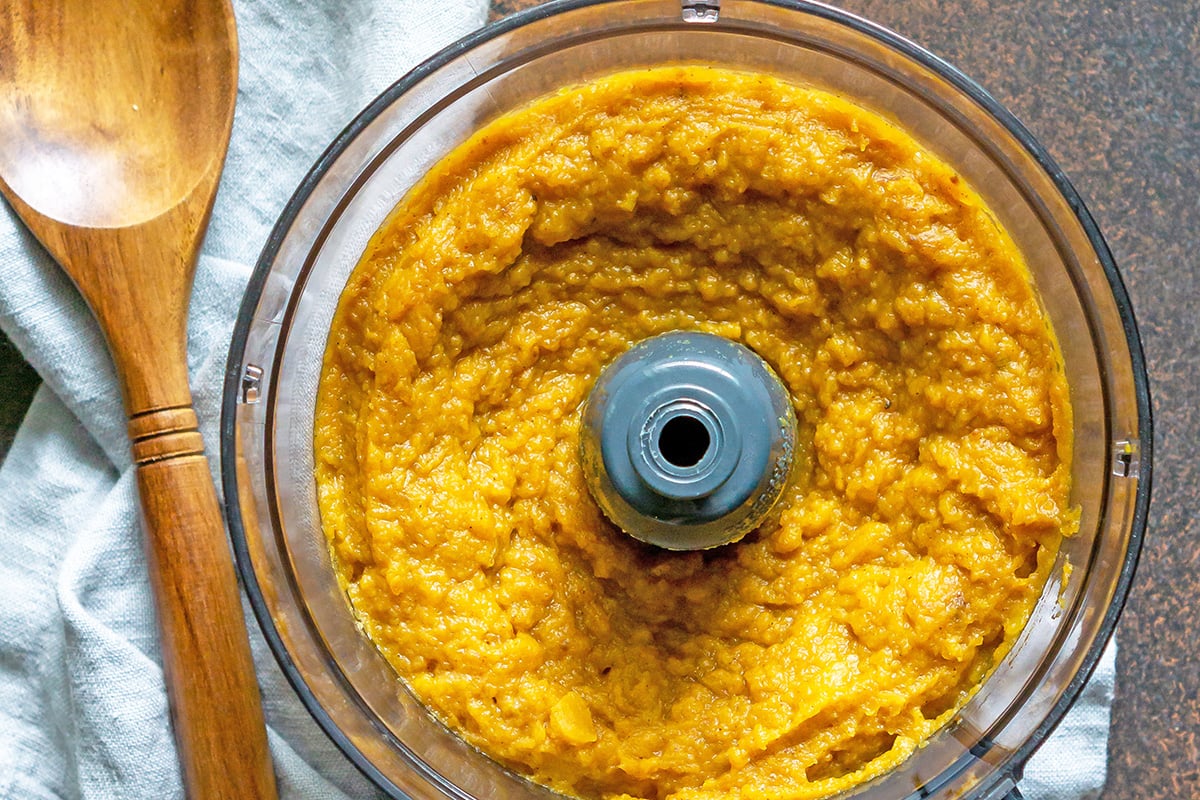 squash puree in a food processor