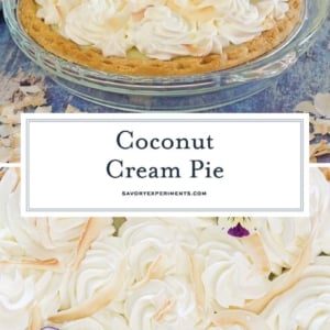 collage of coconut cream pie