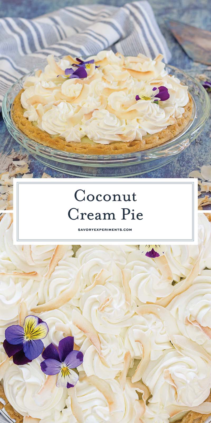 collage of coconut cream pie