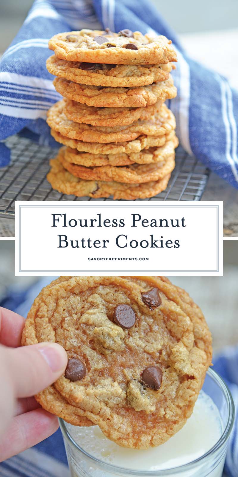 collage of flourless peanut butter cookies for pinterest