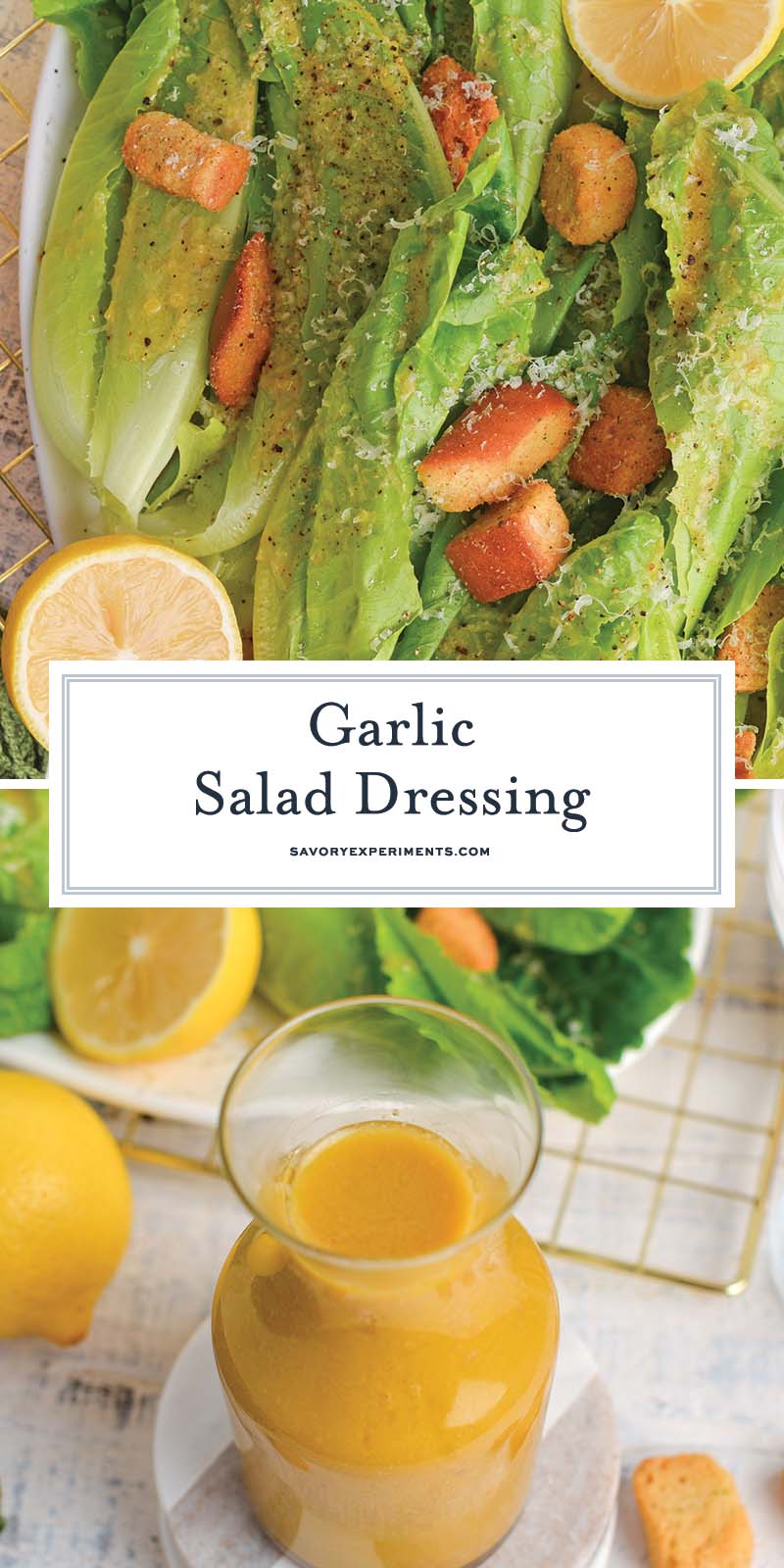 garlic dressing collage of images for pinterest