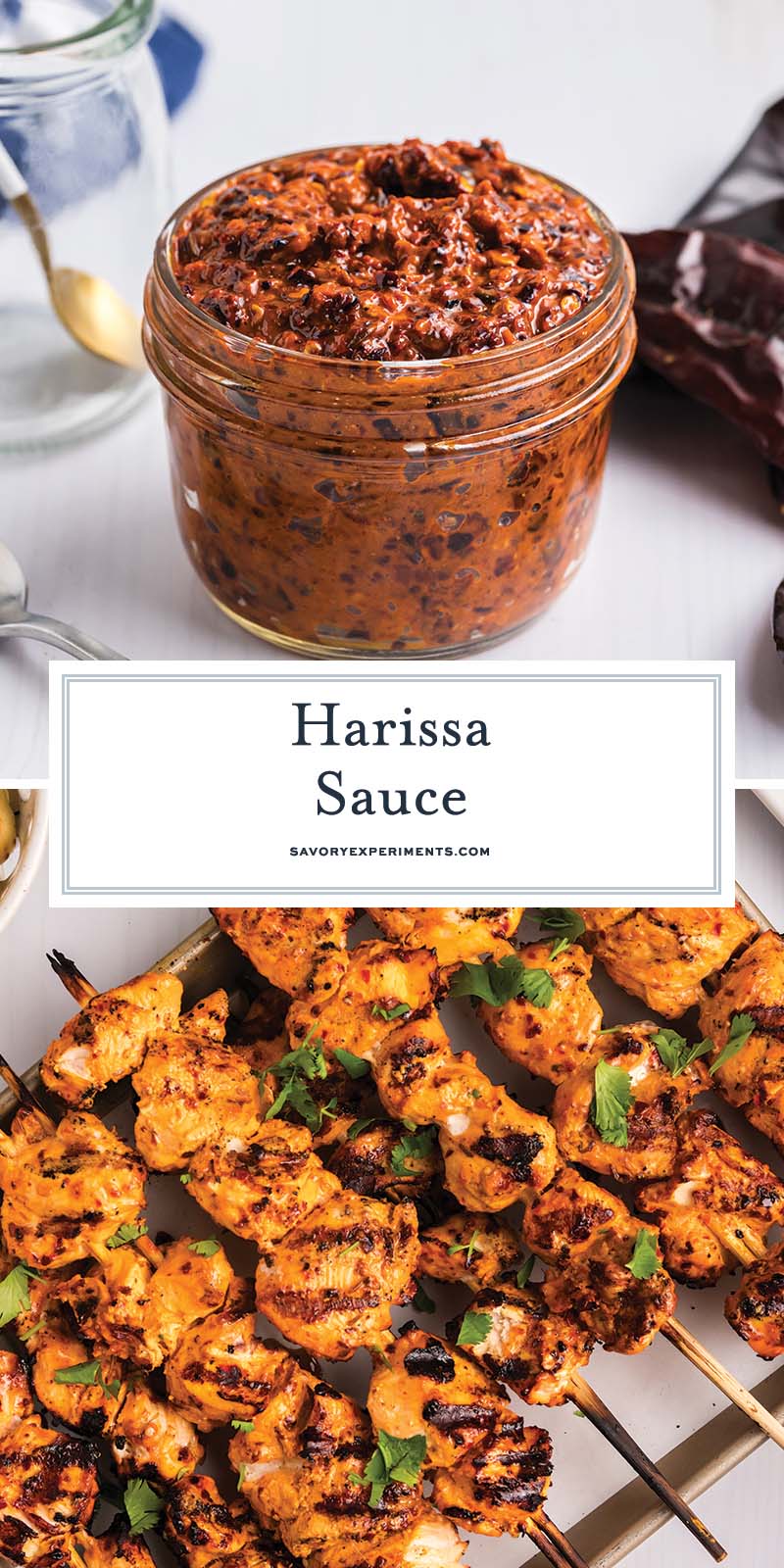 collage of harissa sauce