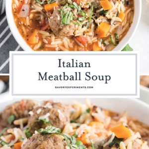 collage of italian meatball soup for pinterest