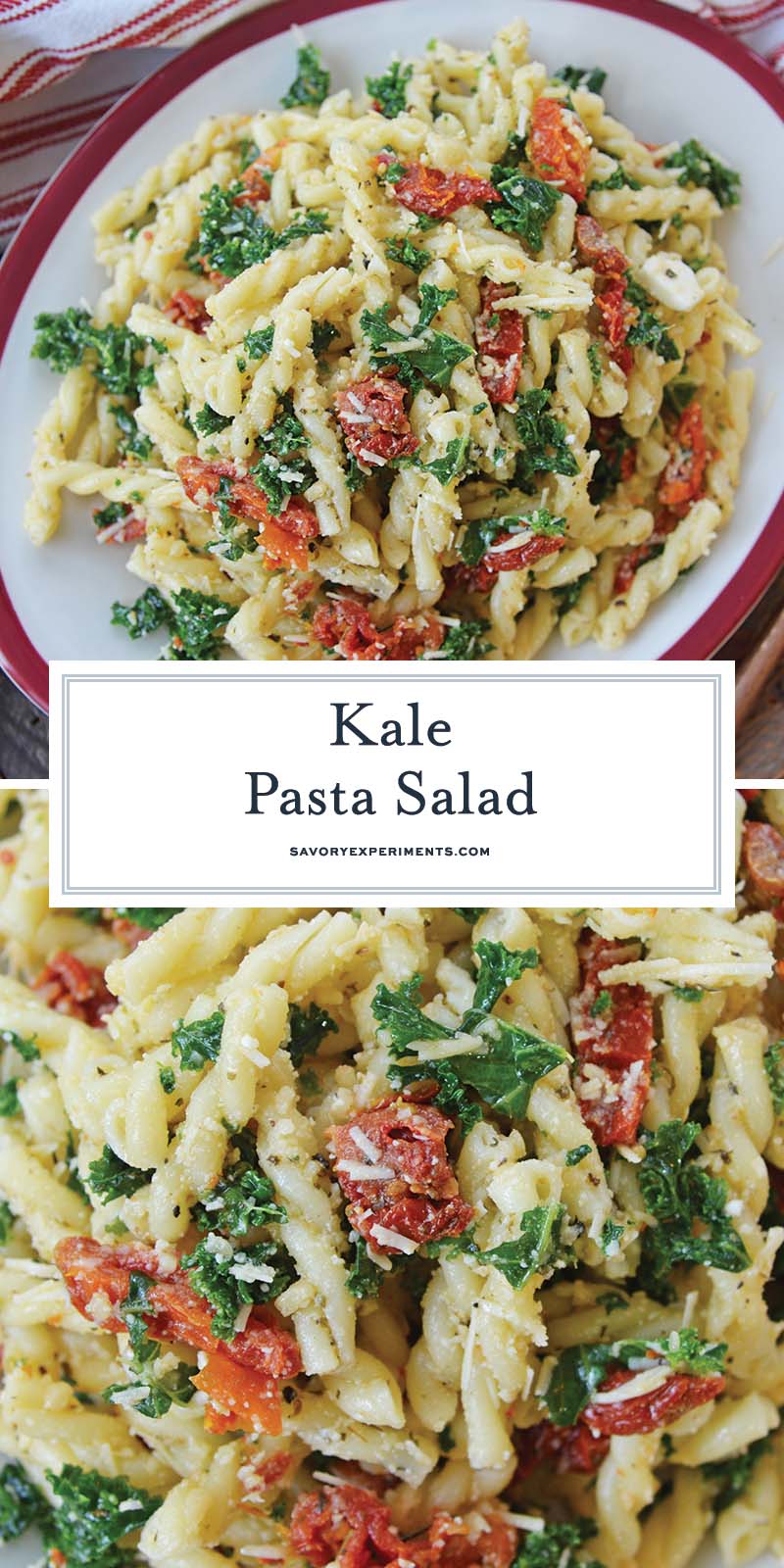 collage of kale mac and cheese for pinterest