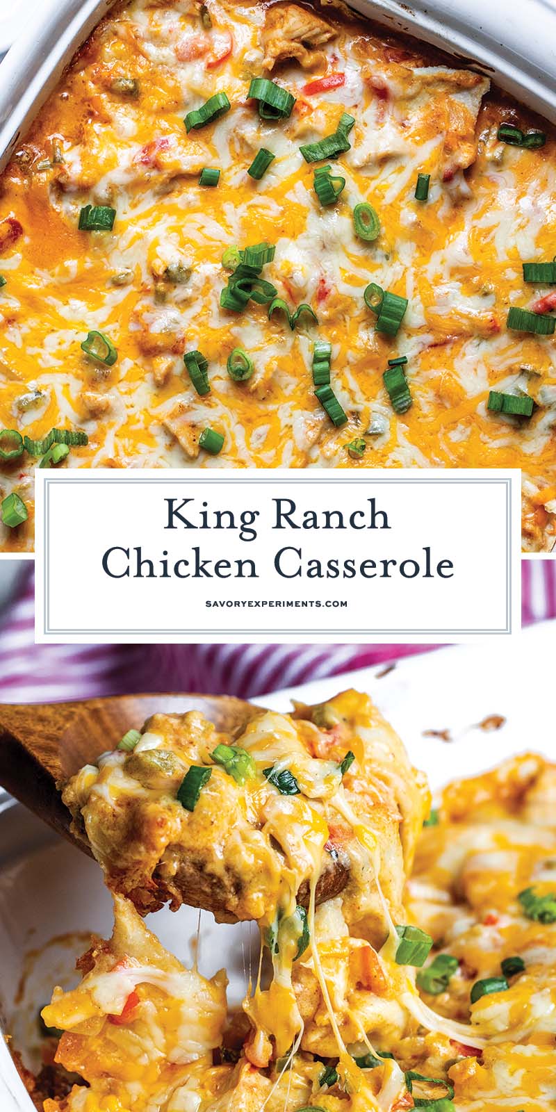 collage of king ranch chicken casserole for pinterest