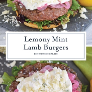 collage of greek lamb burger for pinterest