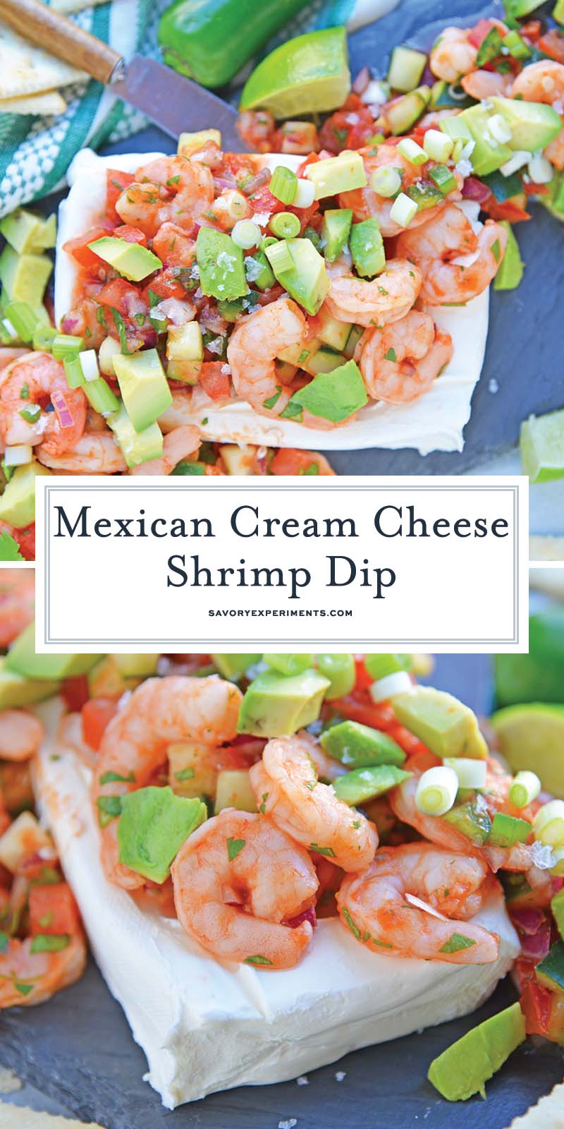 Mexican Cream Cheese Shrimp Dip for Pinterest
