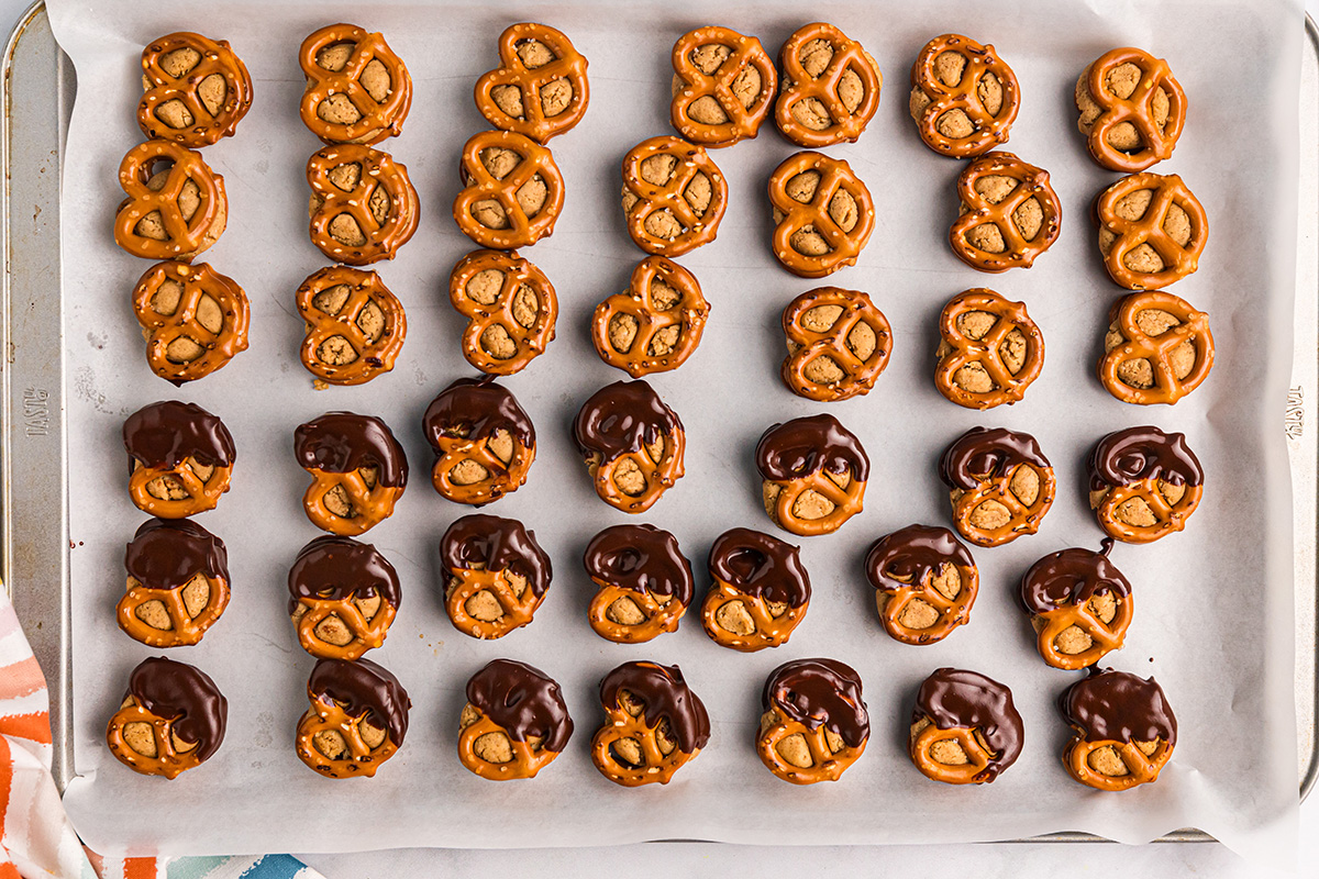 peanut butter and pretzels dipped in chocolate