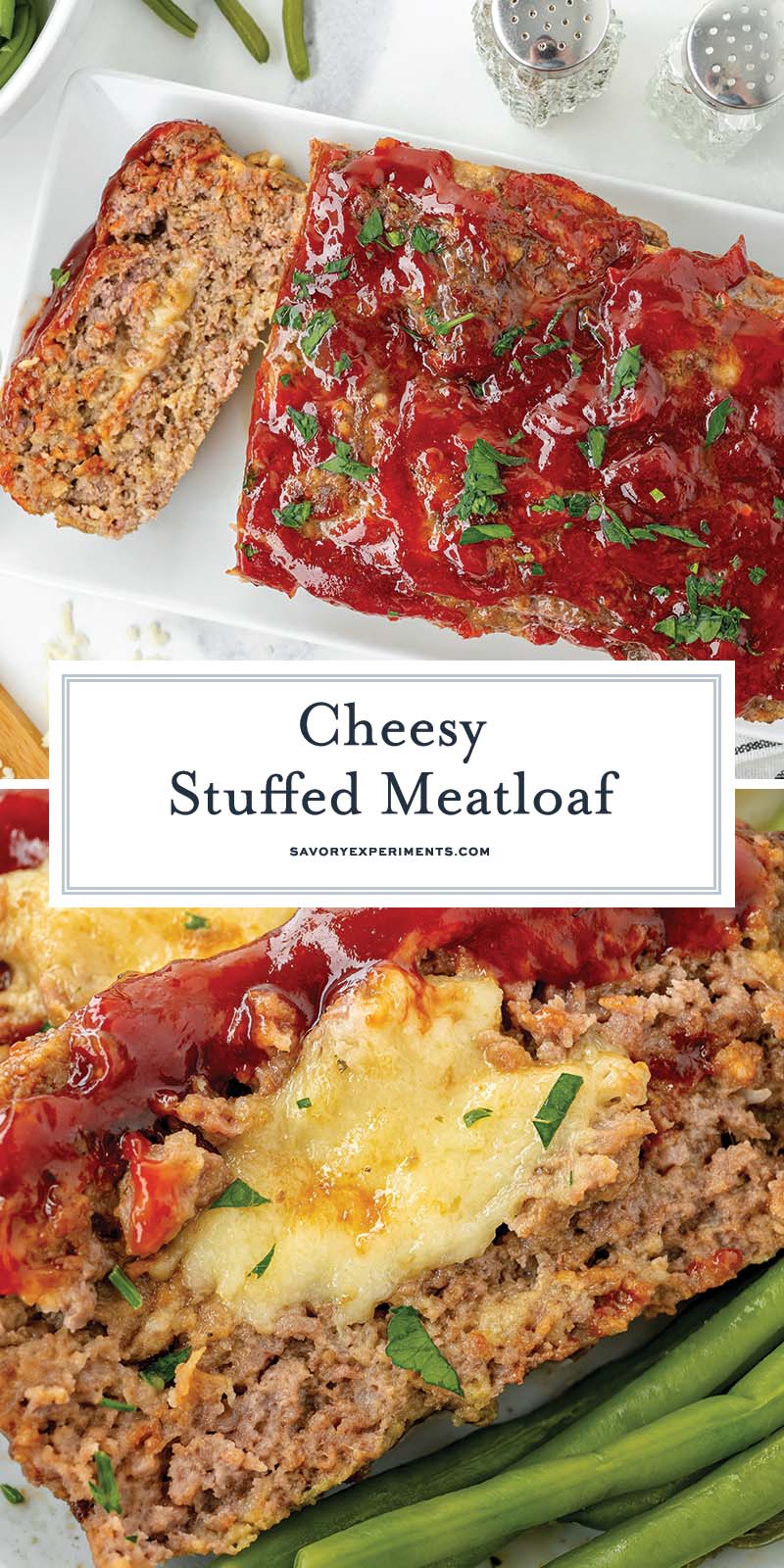 collage of stuffed meatloaf