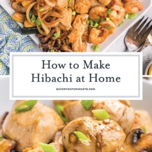 collage of how to make home hibachi with text overlay