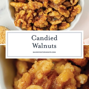 collage of candied walnuts