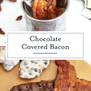 collage of chocolate covered bacon for pinterest