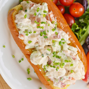 overhead of cold lobster roll