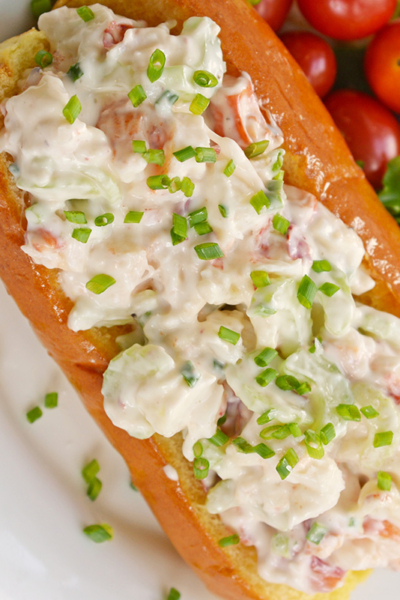 overhead of cold lobster roll