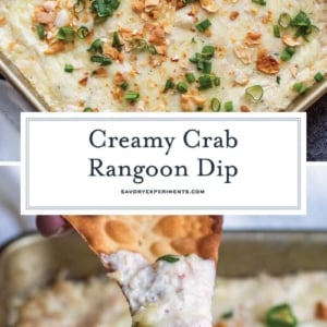 collage of crab rangoon dip for pinterest