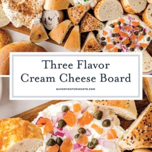 collage of cream cheese board