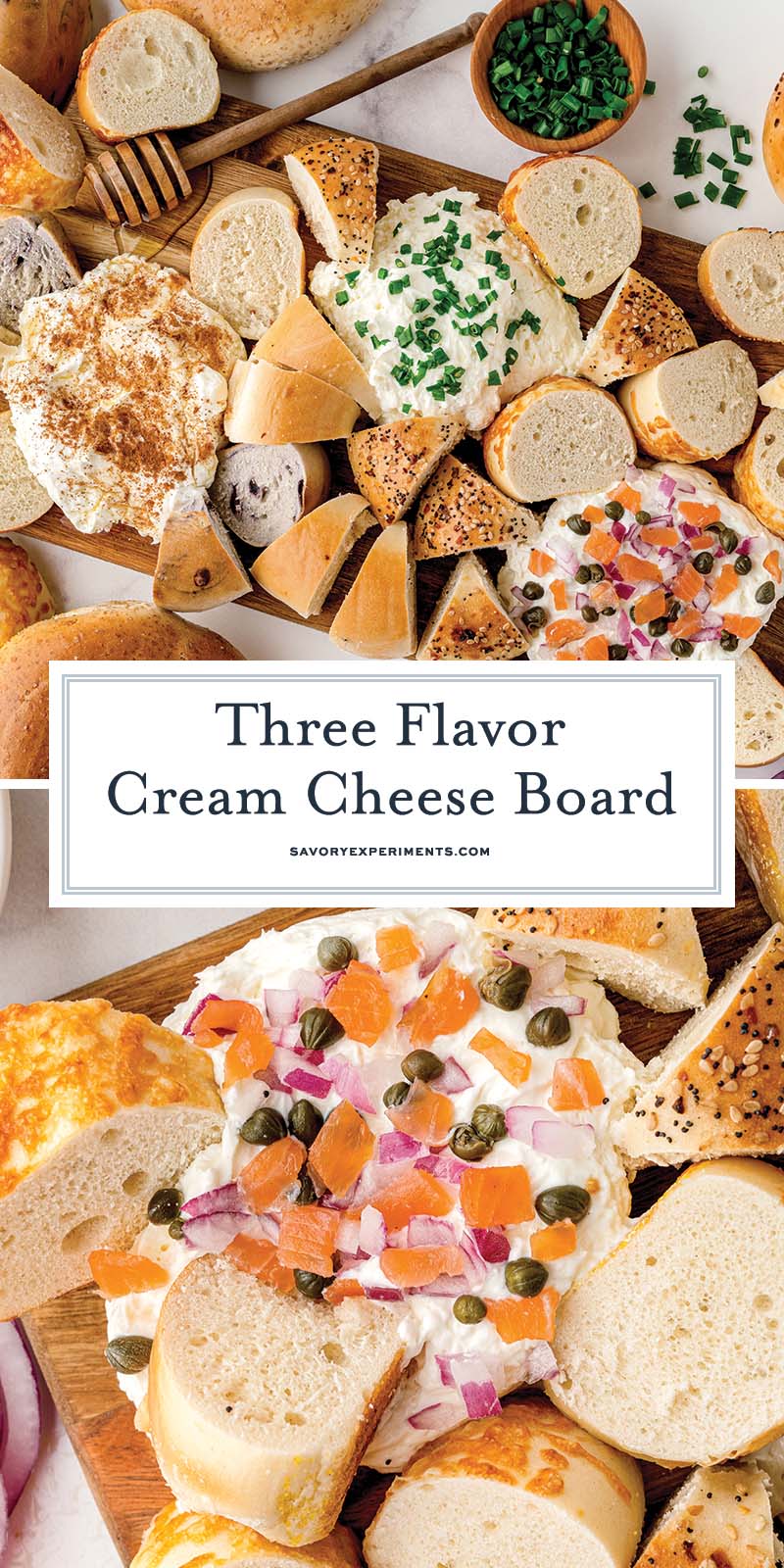 collage of cream cheese board