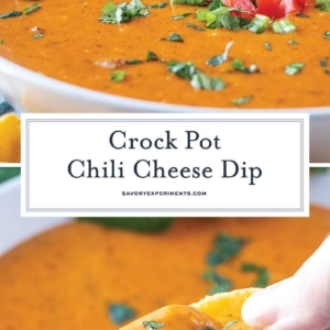 collage of chili cheese dip for pinterest