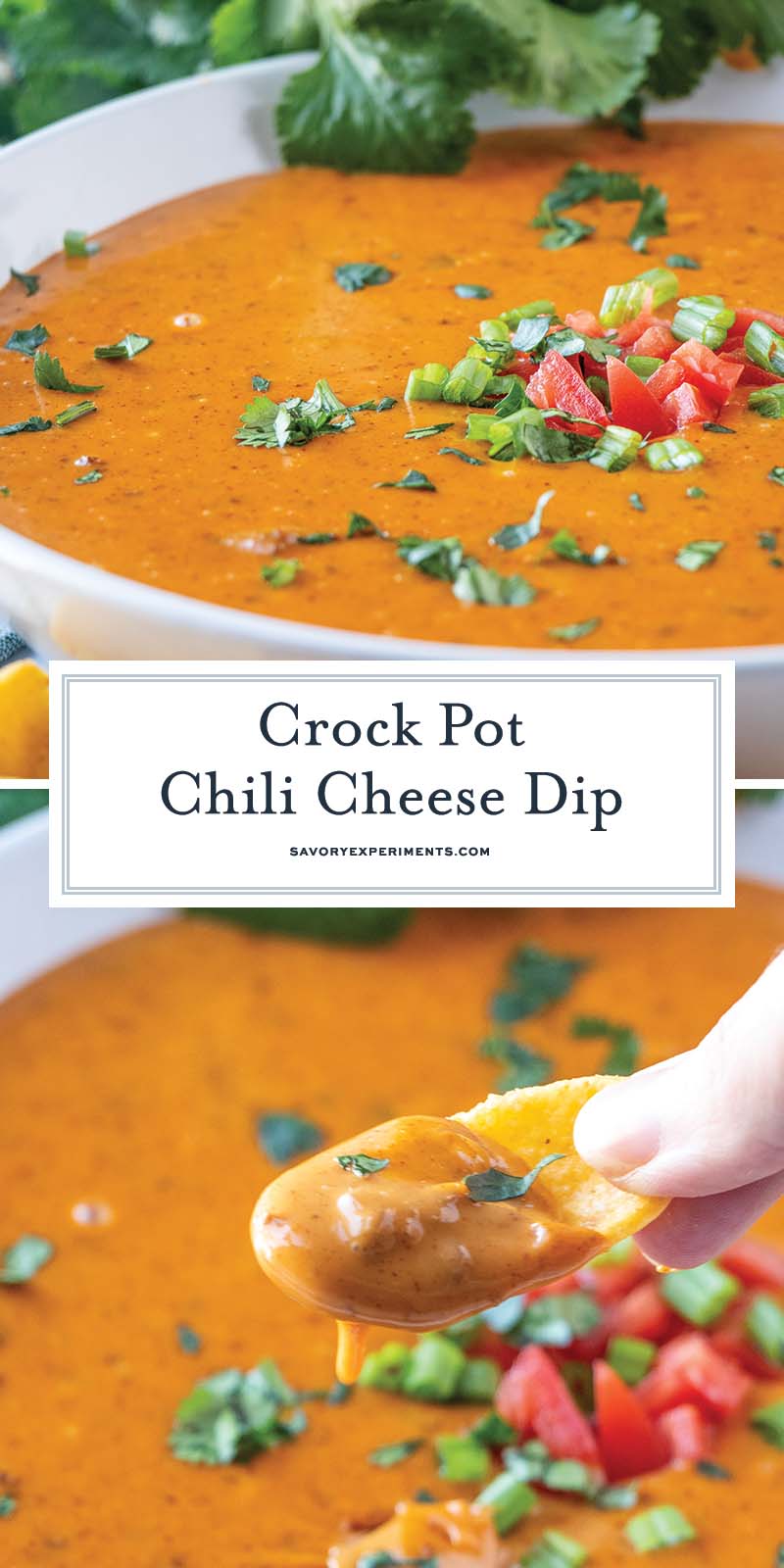 collage of chili cheese dip for pinterest