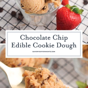 collage of easy edible cookie dough recipe for pinterest