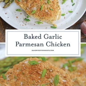 collage of Baked Garlic Parmesan Chicken for Pinterest