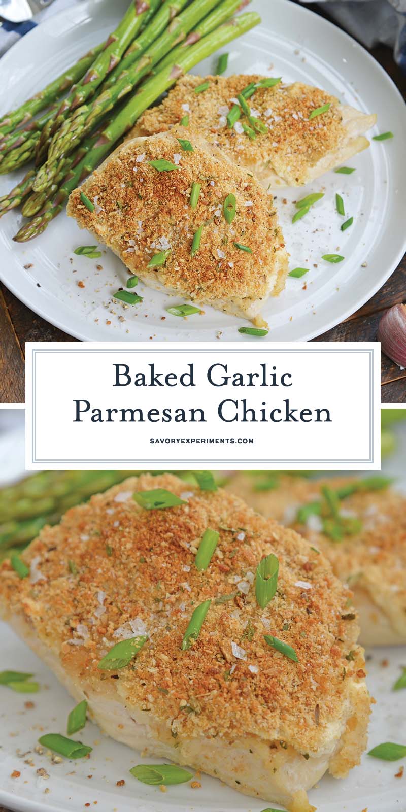 collage of Baked Garlic Parmesan Chicken for Pinterest