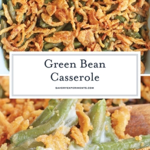 collage of green bean casserole