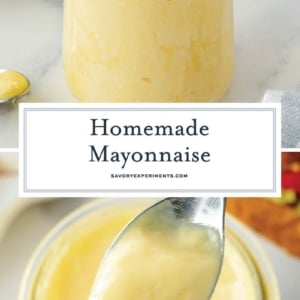 collage of homemade mayonnaise