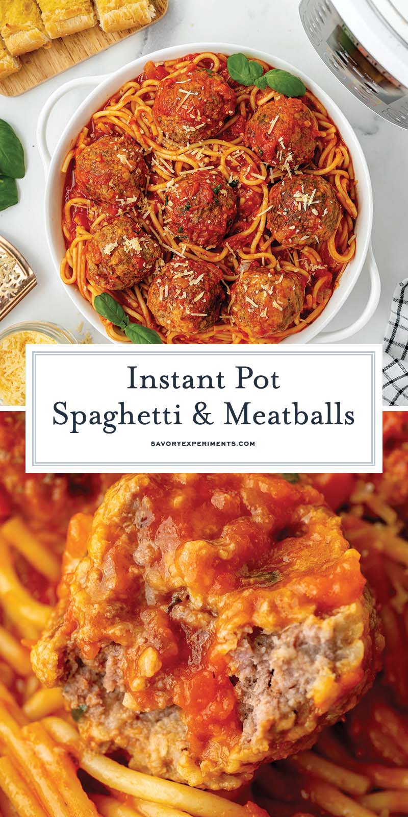 collage of spaghetti and meatballs