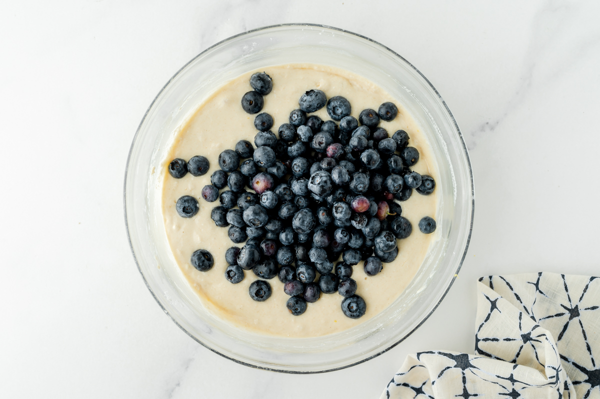 blueberries added to pancake batter